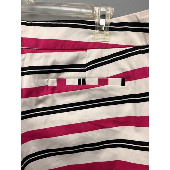 7th Avenue Design Studio Cropped Pants Womens 16 pink black twill pockets Stripe - Picture 7 of 7